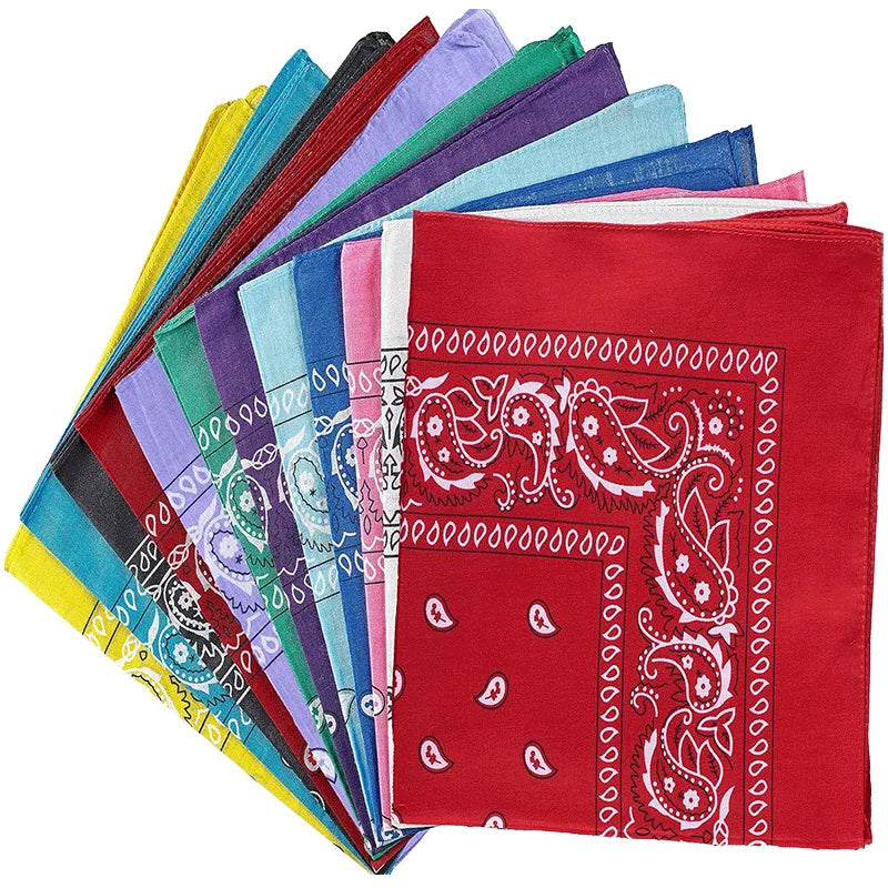 New Design Square Paisley Wholesale Custom Printing Logo Cotton Scarf Paisley Embroidered Handkerchief Bandana