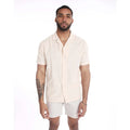 Side slits and straight cut Empire waist Hawaiian shirt Regular fit cotton shirt Men's Sand Cotton Shirt