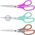 Ultra Sharp 2.5mm Thick Steel Blade All-Purpose Scissors 3-Pack Comfort-Grip Sewing Fabric Home Office Desk Accessories Bulk