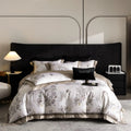Silky Grey 100% Cotton Digital Printed Comforter Duvet Cover High-end 4 Piece Designer Bedding Set Supplier