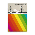 Made In Germany - Home Decor Canvas Picture Retro San Francisco - Wall Mural In Colourful And Cream - Stretcher Frame Art