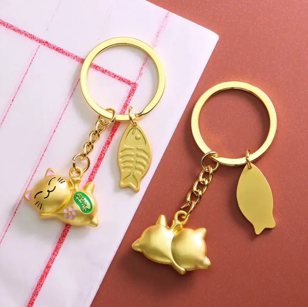 Cute Maneki Neko Japan Lucky Cat Keychain Kawaii Trinkets Accessories Car Bag Pendant Pray Fortune Fengshui Charm Key Chain