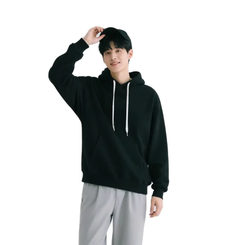 100% Cotton French Terry Knitted 330g Winter Hooded Sweatshirt Eco-Friendly Windproof Oversized Solid Washed Technique Hoodie