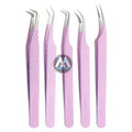 Professional Stainless Steel Silver Eyelash Tweezers Slanted Pointed Tip Durable Blackhead Ingrown Hair Remover Extraction Tools