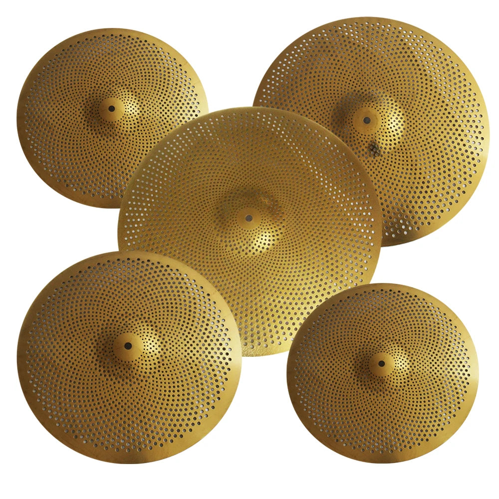 Hot Sale Low Volume Golden Color Mute Cymbal Set Series 14"hihat+16"crash++18"crash+20"ride