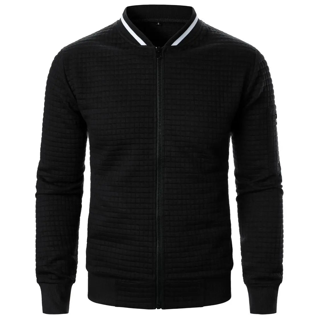 Bangladesh China Oem Embroidery Printed Design Men's Plaid Solid Color Men's Zipper Stand Collar Jacket MegaBDM