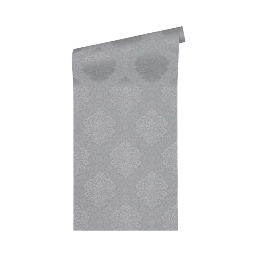 Architects Paper Luxury Modern Damask Grey Silver Non Woven Contract Wallpaper for Hotel & Living Room-10.05x0.53m