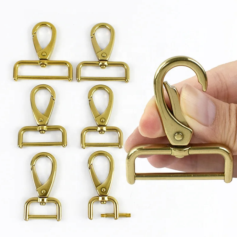 Deepeel XP165 Wholesale Brass Detachable Snap Hook Leather Carabiner Metal Clasp Swivel Snap for Special Bag Parts Accessories