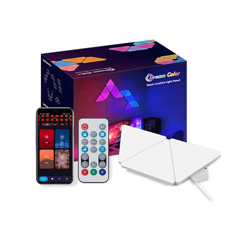 CL Lighting Rgb Colorful Triangle Lights App Controllable Smart Led Panel Modular Intelligent Triangle Wall Light