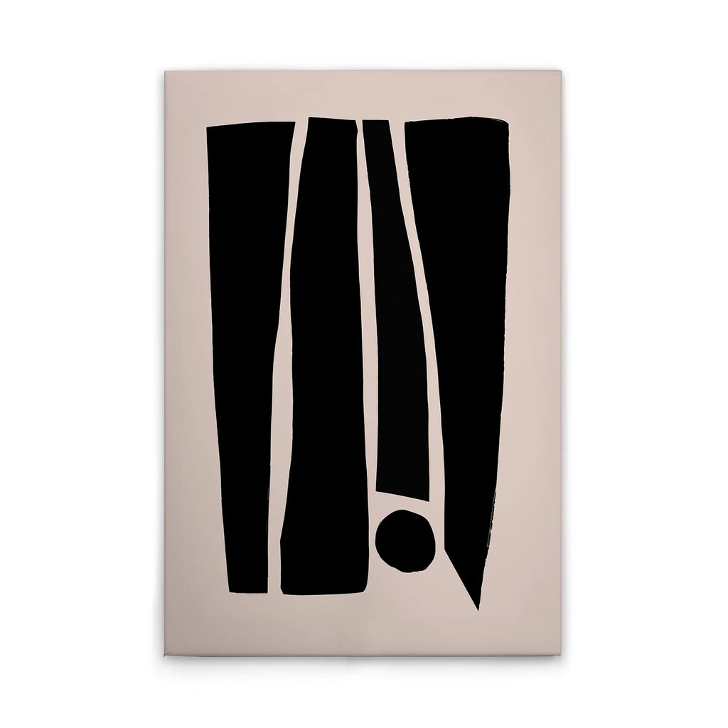 Made In Germany - Home Decor Canvas Picture Minimalist Black Beige - Wall Painting Mural In Cream Black - Stretcher Frame Art