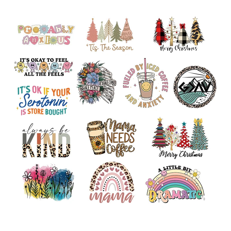 Ready to Press Heat Transfer Designs clear Film Screen Print Transfers Uv Cup Wrap Transfers for t Shirts