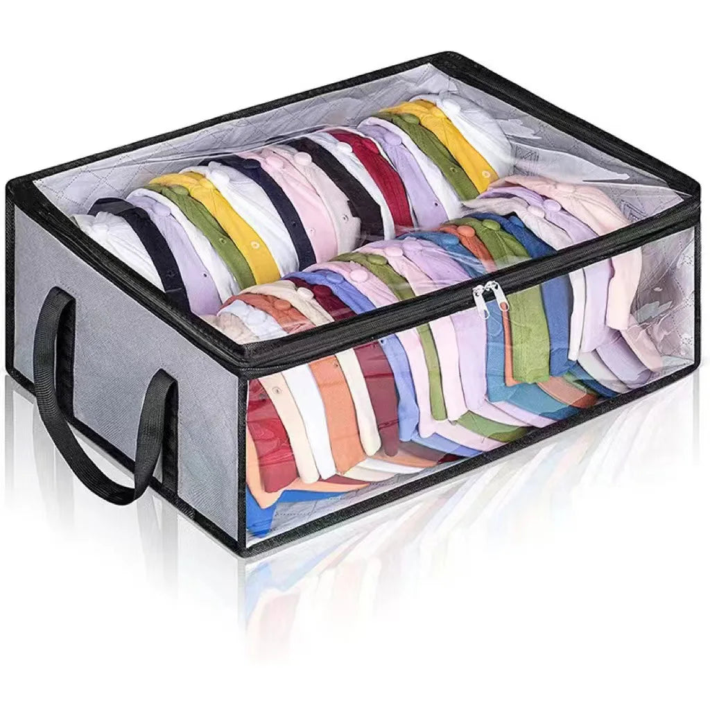 Hotselling Foldable Baseball Caps Organizer Stylish Fabric Clothing 2 Sturdy Handles Sewing Flexible for Wardrobe Hat Storage MegaBDM