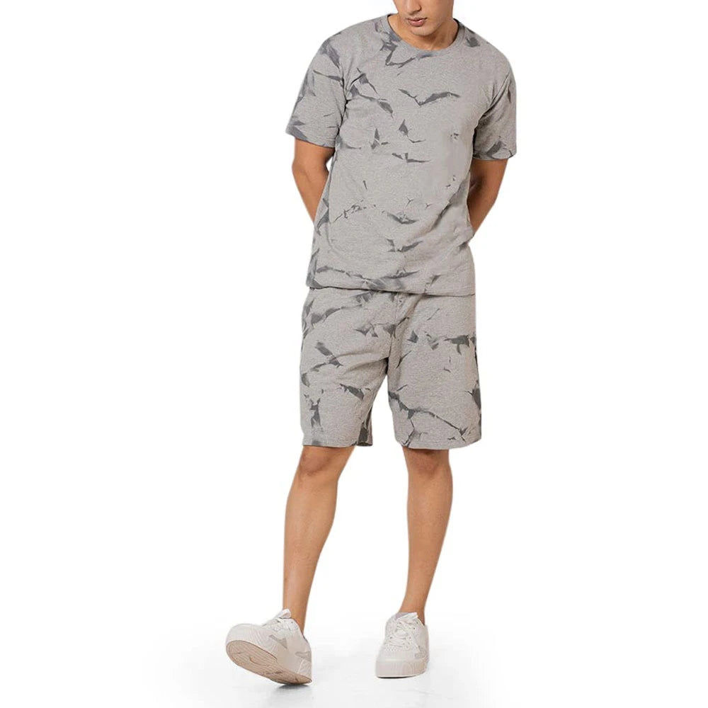 2025 Summer Customized OEM Men's Casual Outfits Formal Style Twin Set Including Quick Dry Cotton T-Shirt Shorts with Custom Logo