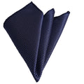 Blue Elegant Patterned Jacquard Collar Handkerchief on Black