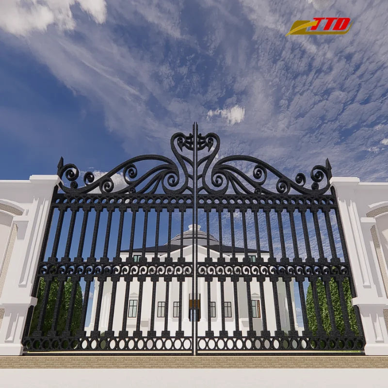 Wrought iron and stainless steel main gate design The perfect combination of decorative beauty and weather resistance