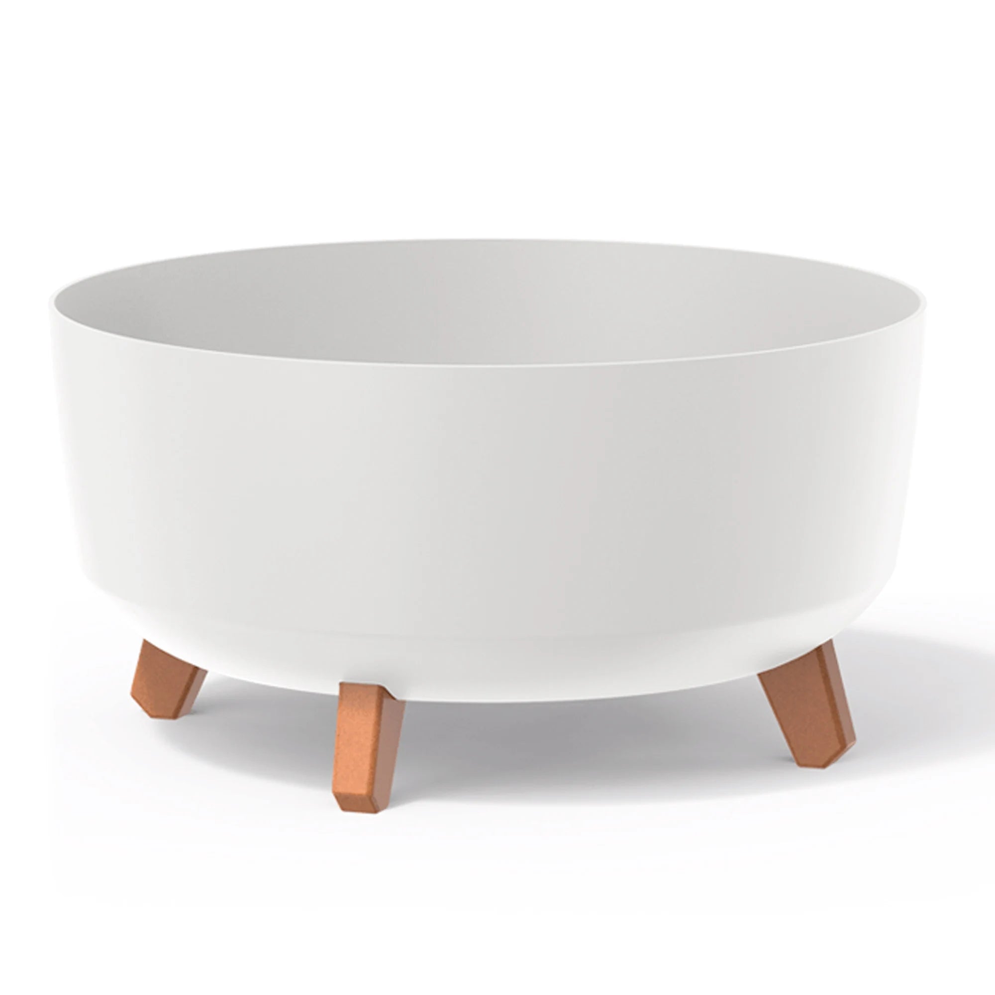 White flower pot without reservoir GRACIA collection 38 x 38 x 19.5 cm capacity of 14.3 L.