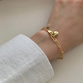 Handmade Peperclip Bracelet Fashion Fine Jewelry Vintage 925 Sterling Silver Gold Plated Heart Charm Bracelet for Women
