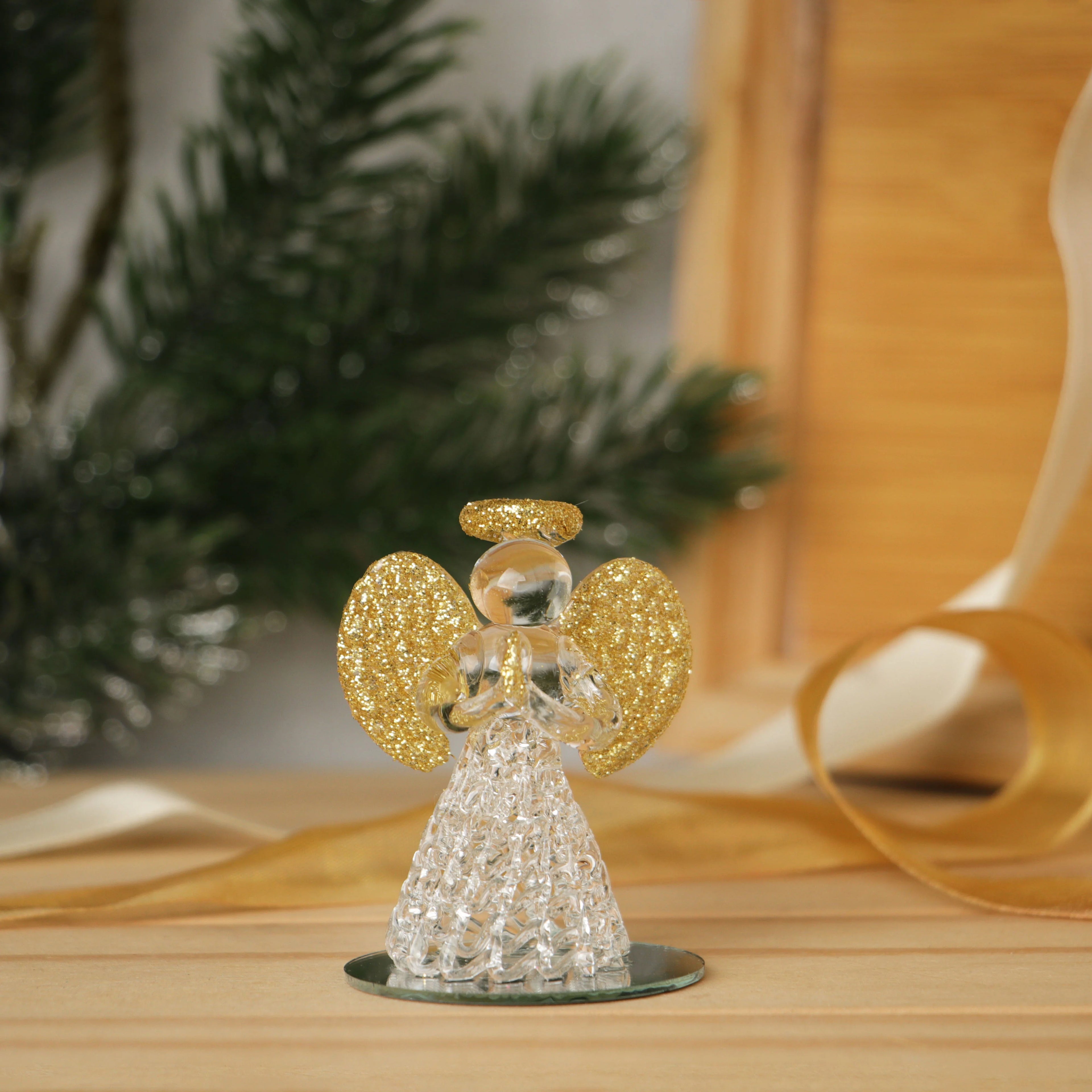 Free Shipping Glitter Christmas Ornament Custom Glass Printed Logo 100 Dollar Bill with Low Price 300mm Diameter