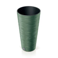 Earth green flower pot with reservoir FURU collection 25 x 25 x 48 cm capacity of 7.5 L.