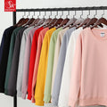 SK Men's Solid Pink 350G Varsity Hoodie Breathable Comfortable Knitted Sweatshirt Puff Printing Plain Dye Available XL Autumn