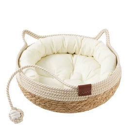 Best-selling Woven cat Bed/house a Fun and Durable Integrated Design Suitable for Cats and Dogs in All Seasons.