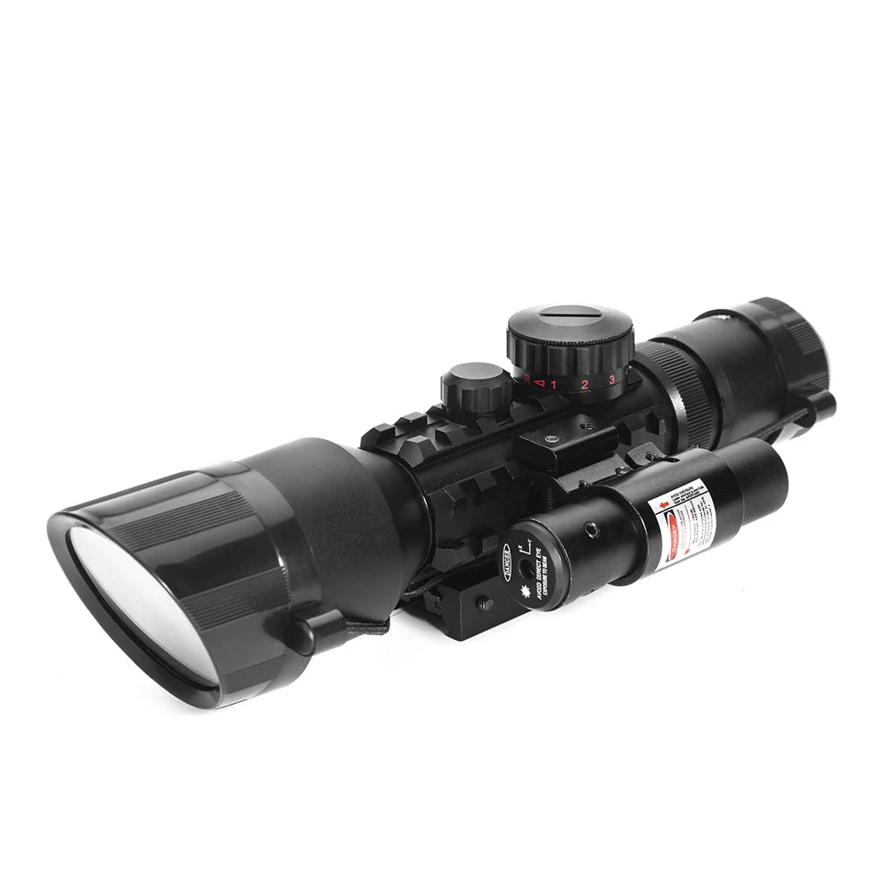 Gluck OEM Combo M9  Optics Red Green Illumination Scope 3-10X40 EG Hunting Sight Scope With Red Dot Laser for Outdoor Activities