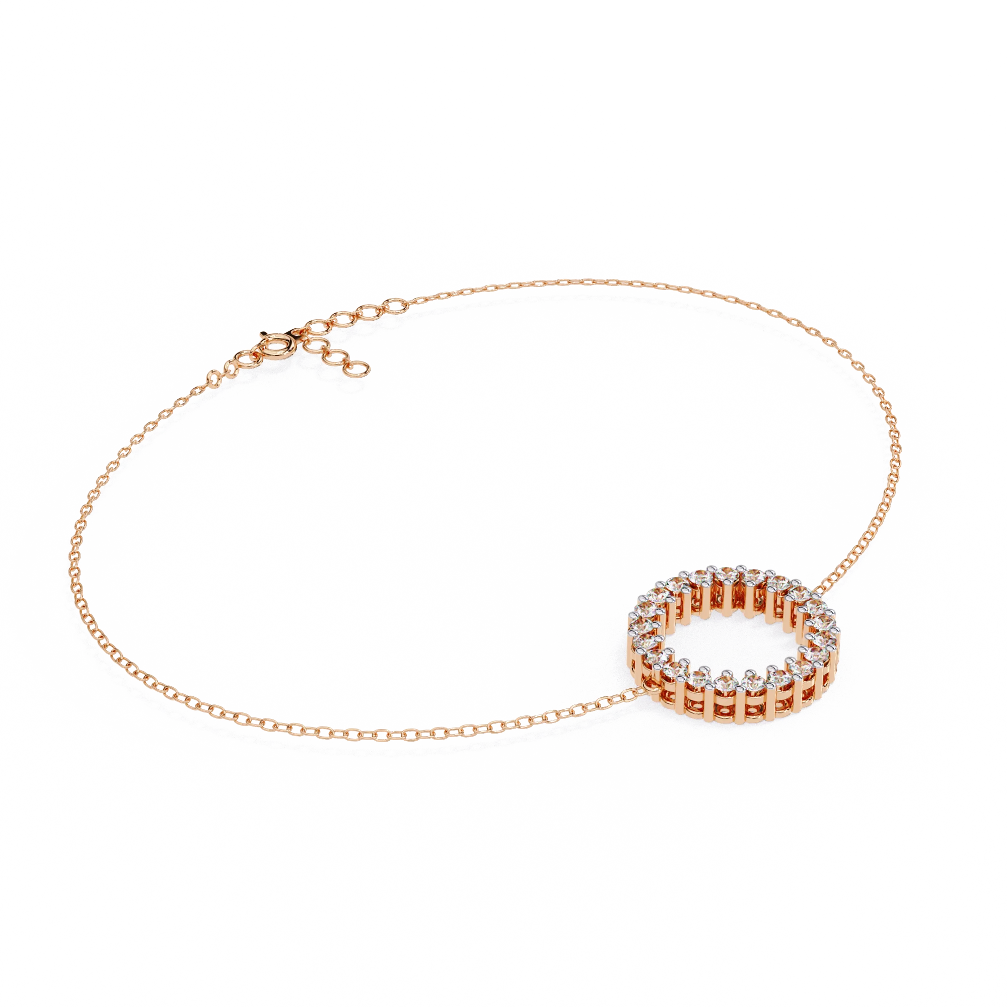 Stainless Steel Zircon Trendy Bell Shape Platinum Plated Women's Party Bracelet European and American Fashion Hand Ornaments