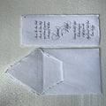 Custom Made Rustic Foil Pressed Wedding E-Gift Cards on Deckle Edge Handmade Paper for Wedding Planners Stationers Conifer Brand