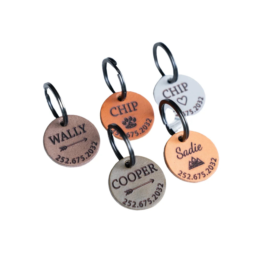 Personalised Leather Dog Name Tag Leather Pet Id Name Blank Leather Dog Tag MegaBDM
