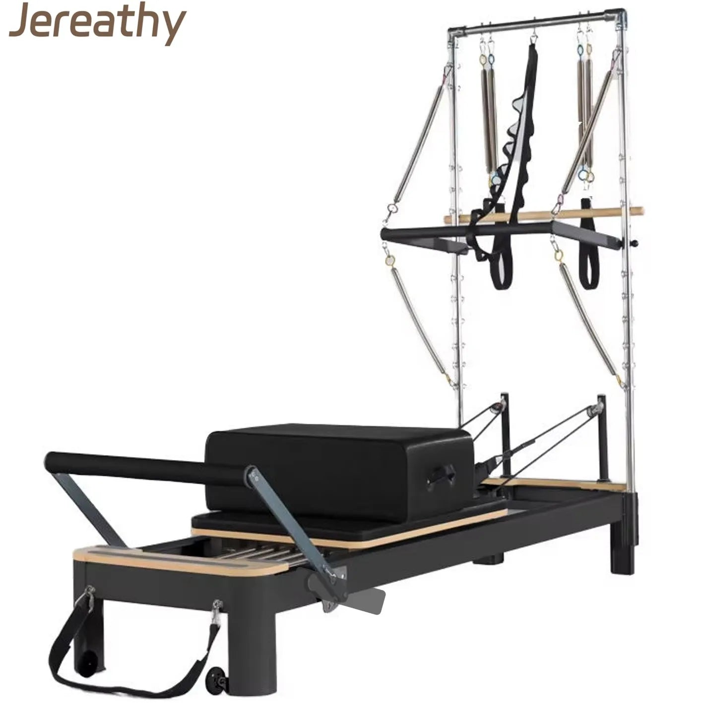 Jereathy Adjustable Aluminum Commercial Pilates Reformer Machine Tower-Portable Studio Training Equipment