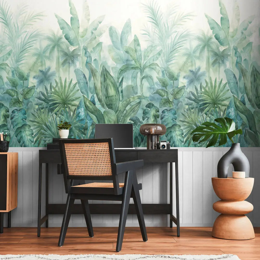 Germany Made Modern Photo Wallpaper Murals White Blue Green Non Woven Vinyl Moisture-Proof Floral Design Living Room Dining Gym