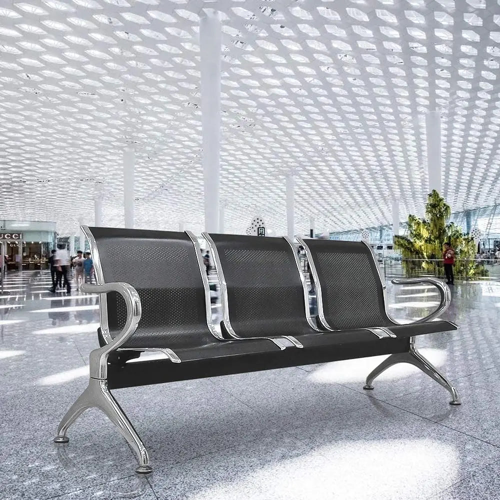 Modern Metal Iron Outdoor Hospital Hotel Waiting Area Chairs with Armrests for Reception Visitor Salon Use