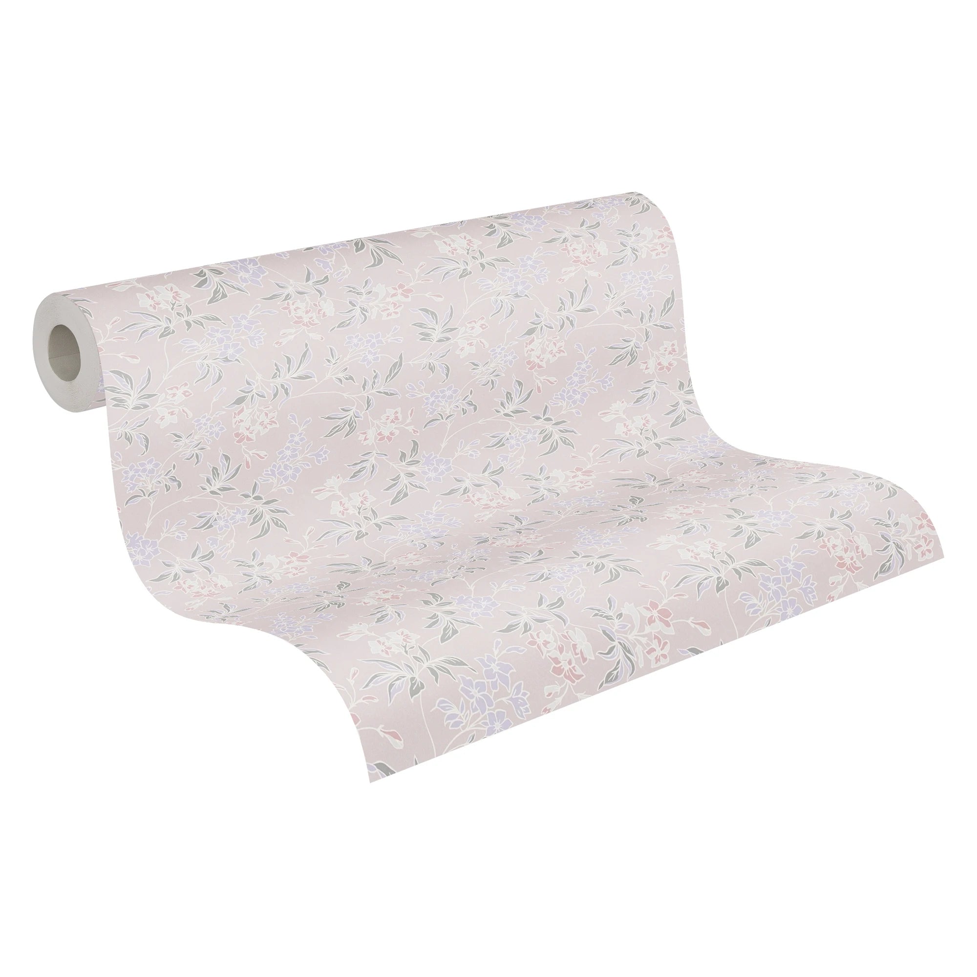 Germany Luxury Non Woven Contract Wallpaper Rolls Flowers Cream Pink Purple Grey Wash-Resistant Light Living Room Kitchen