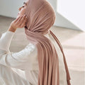 Premium Arab Summer Hot Dubai Headwrap Turban Breathable Stretchy Cotton Original Muslim Women Plain Jersey Hijab Scarf