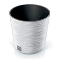 White flower pot with reservoir FURU collection 25 x 25 x 24.7 cm capacity of 7.5 L.