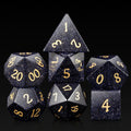 D4 D6 D8 D10 D12 D20 16mm Natural Gemstone Customized Logo Engraved Handmade Polyhedral Dice Set with Metal Box for DND TTRPG