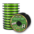 1000m 8 Strand 10x100M Smooth Braid Multifilament Braided Wire Fishing Line Green White PE Floating High Strength River Use