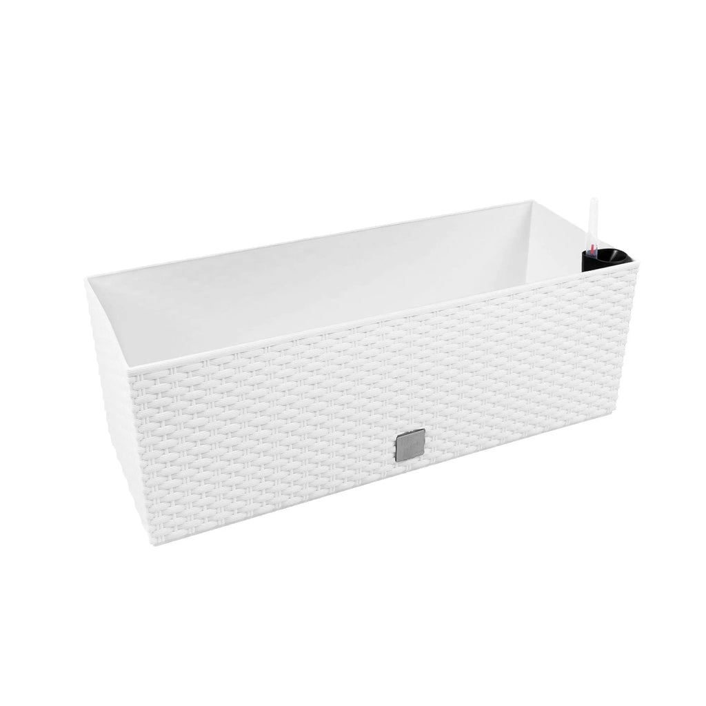 Rectangular planter 17 liters self-watering white 52x20x19cm