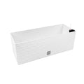 Rectangular planter 17 liters self-watering white 52x20x19cm
