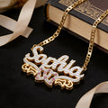 2026 Custom Any Name Jewelry 18K Plated Two Tone Gold Personalized Double Plated 3D Name Necklace