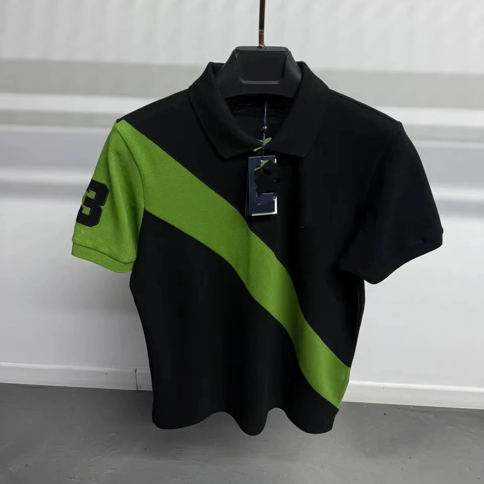 Plain Men's Woven 100% Cotton T-Shirt Short Sleeve V-neck Casual Breathable Eco-Friendly OEM ODM Custom Logo Front Dot