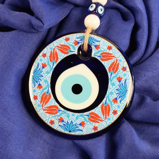 TM1002 Handmade 13cm Evil Eye Wall Hanging Nazar Boncugu Glass Art Decor for Good Luck Home Decor and Congratulatory Gifts