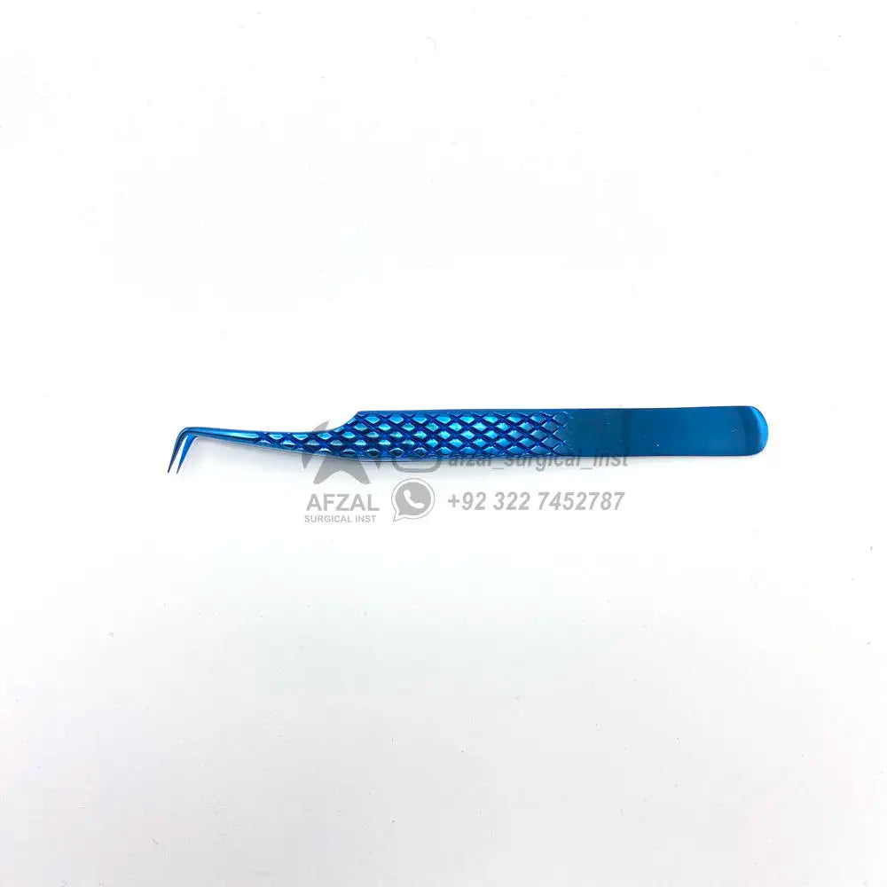 Sustainable Stainless Steel 90 Degree Curved Eyelash Extension Tweezers Volume Applicator Fiber Tip Slanted 90 Degree Bulk