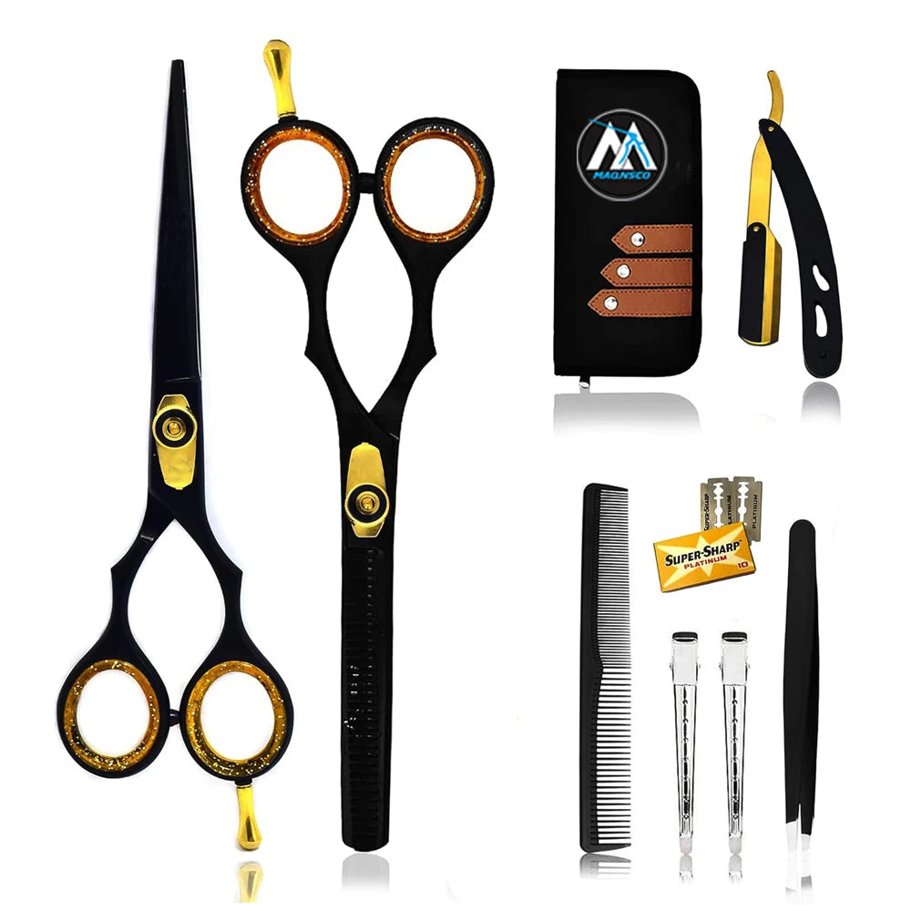 Hair Cutting Shears Kits Rounded Tips Hair Scissors Professional Hairdressing Haircut Kit for Salon Barber Child Baby Usage