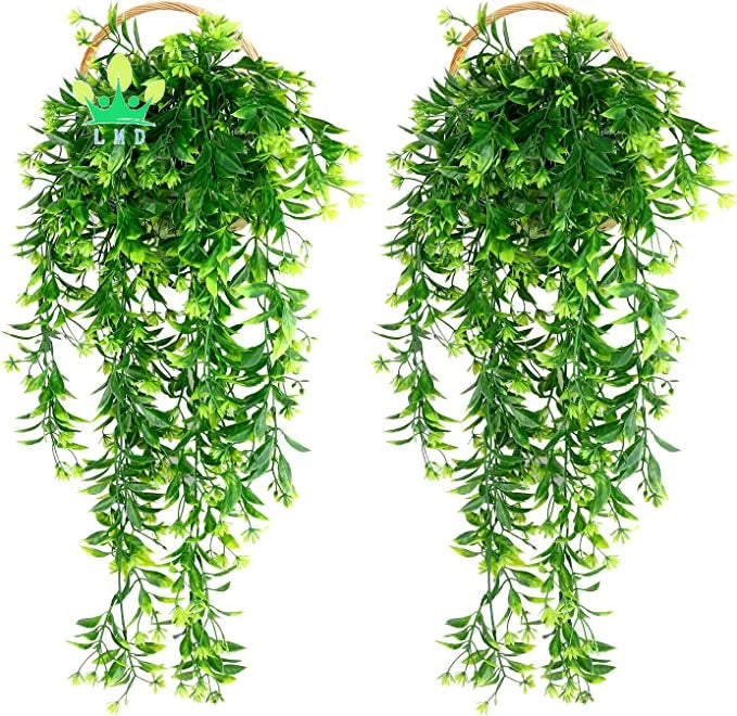 Artificial Hanging Vines Plastic Ivy Artificial Vine Indoor and Outdoor Wedding Garden Hanging Basket Decorations MegaBDM