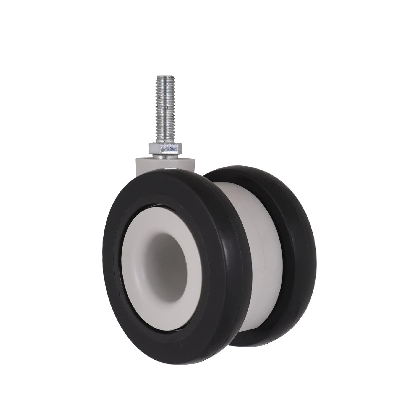 3 Inch 70MM Twin Wheel Casters TPR Rubber M8 Threaded Stem for Outdoor Use Hospitals Schools Living Rooms Dining Kitchens