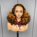 Natural Raw Indian Remy Hair Super Double Drawn 20 Inch Bouncy Curls 13X4 Frontal for Lace 350% Density Luxury