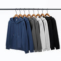 Unisex Cotton Polyester Oversized Drop Shoulder Custom Logo Printing Embroidery Sweatshirts Hoodies With Zipper