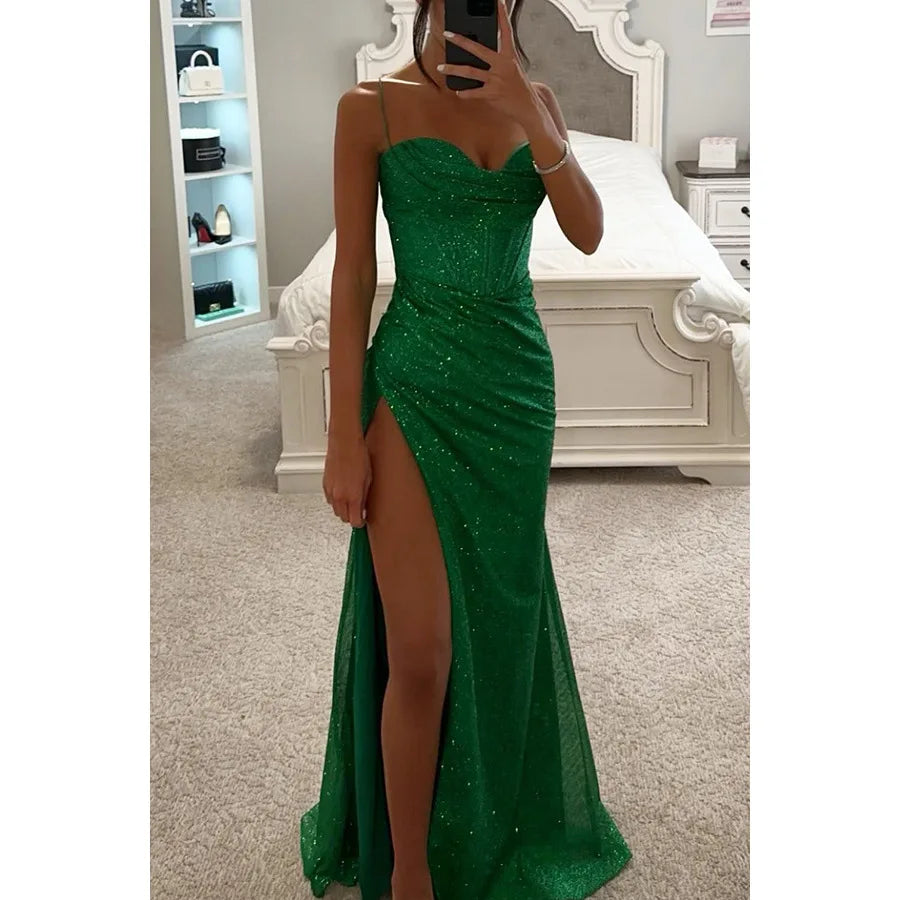 2025 European and American New Party Fashion Camisole Dress INS Loose Casual Split Women's Dress Elegant Dresses for Women