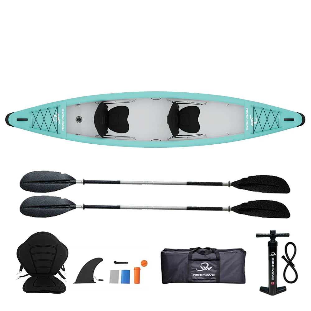 Wholesale Customized PVC with Aluminum Oars for Ocean Travel Long Distance Touring Stable 2 Person Tandem Inflatable Kayak